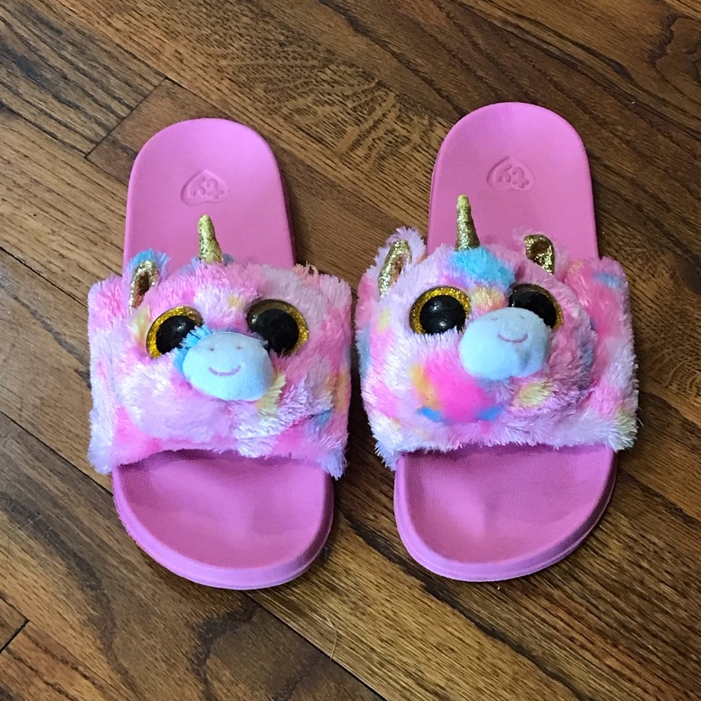 TY Fantasia Unicorn Slides Sandals Shoes Slippers Beanie Baby Head
Girls  1 - 3